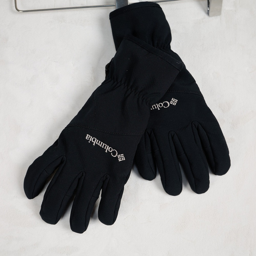 Columbia Womens Black Softshell Fleece Lined Winter Gloves Large XL0534